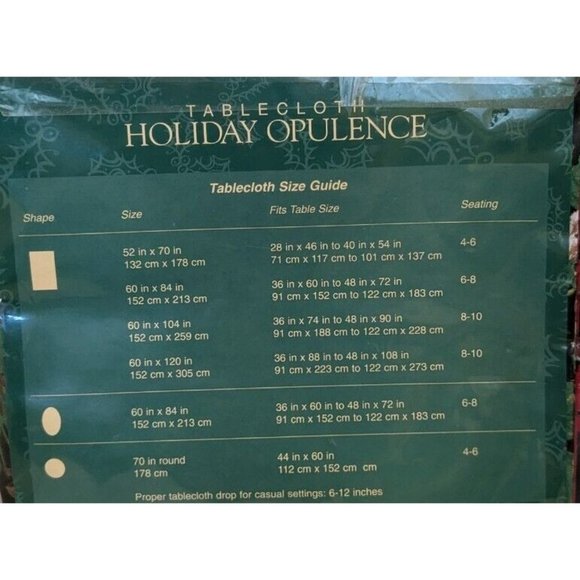 NOS Dayton Hudson Christmas Tablecloth Poinsettia Vtg 90s Holiday Retro 60 x 84 - Picture 7 of 16